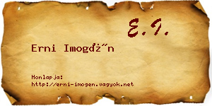 Erni Imogén névjegykártya